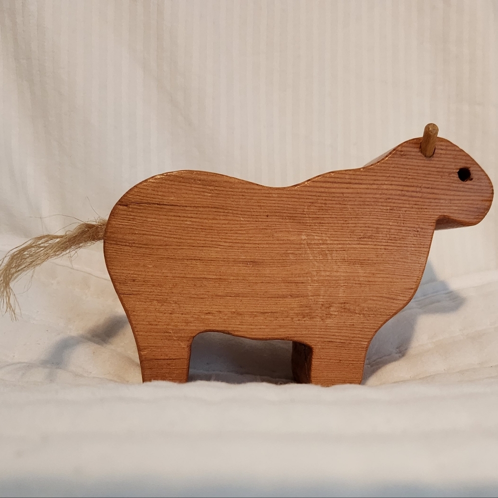 Wooden Cow Figurine/ Toy